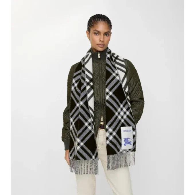 Check Cashmere Scarf