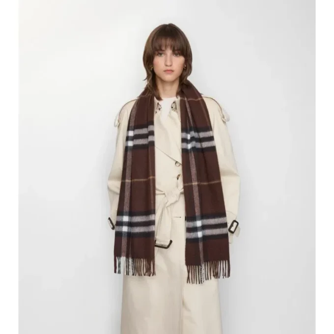Check Cashmere Scarf