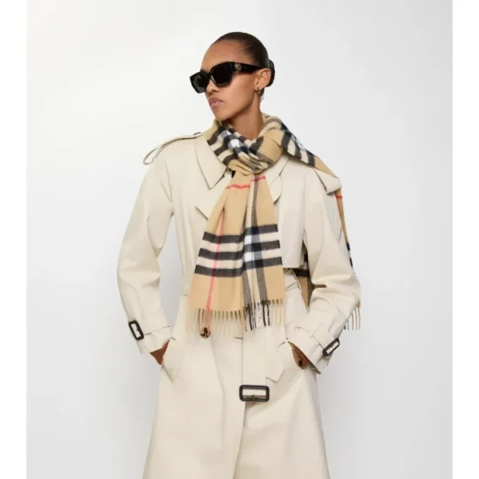 Check Cashmere Scarf