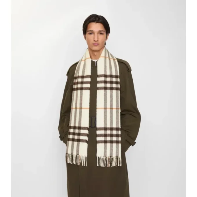 Check Cashmere Scarf