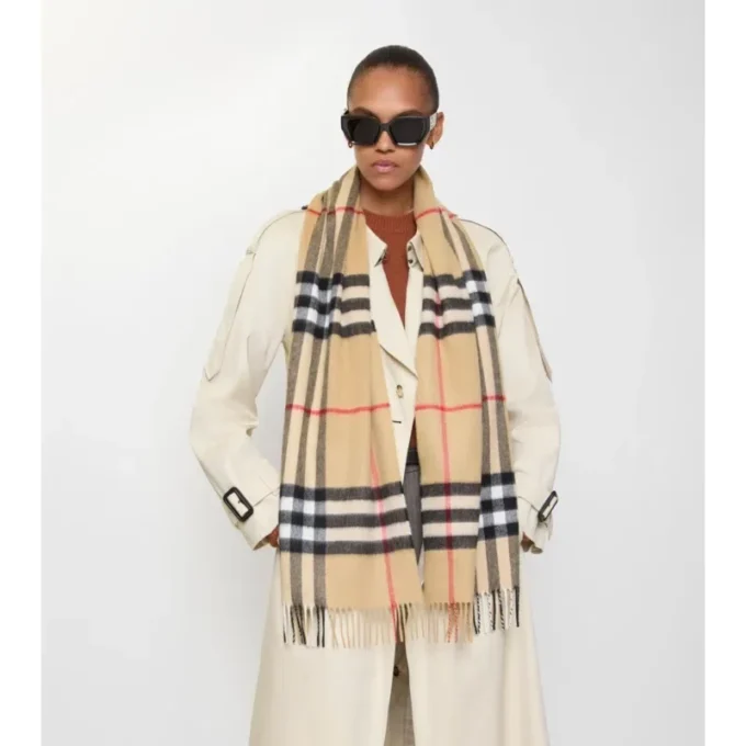 Check Cashmere Scarf