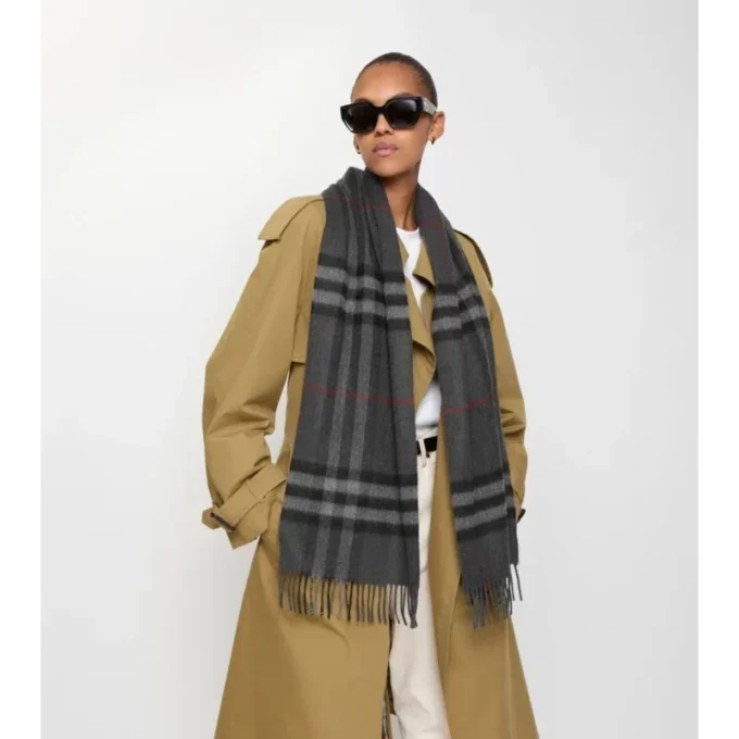 Check Cashmere Scarf