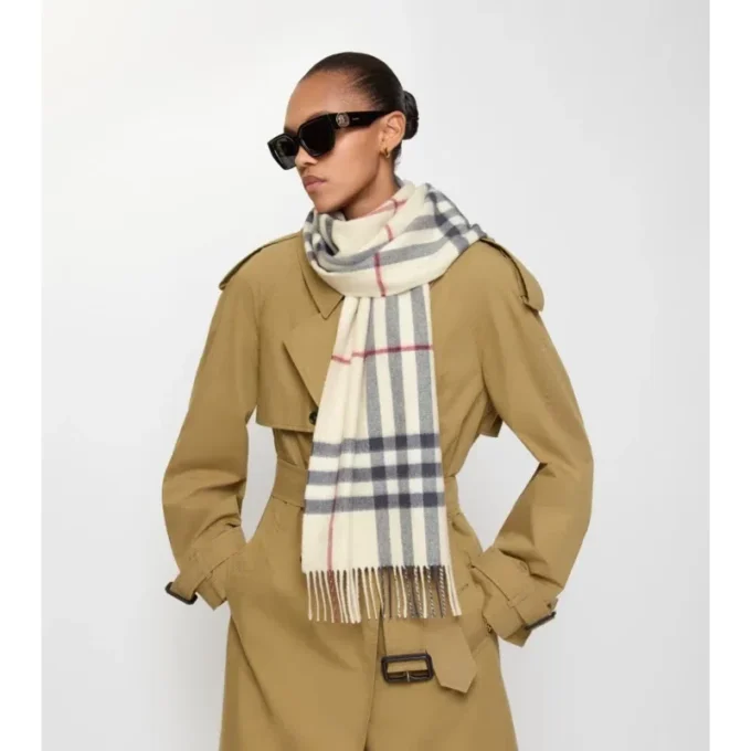 Check Cashmere Scarf