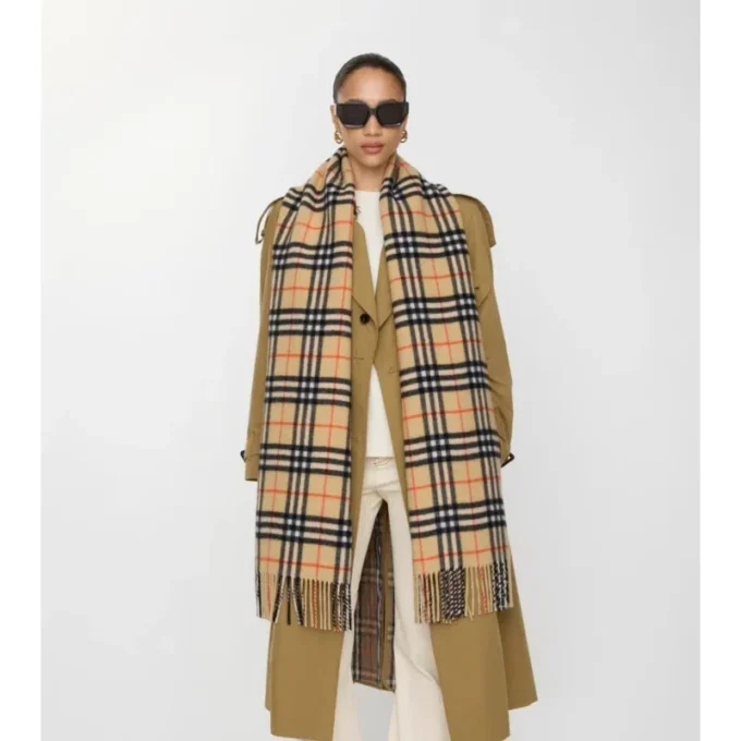 Check Cashmere Scarf
