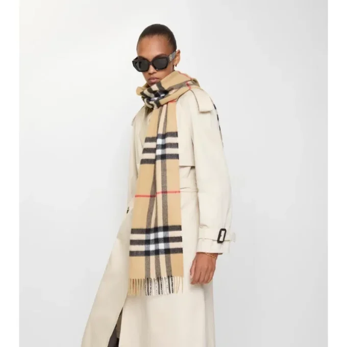 Check Cashmere Scarf