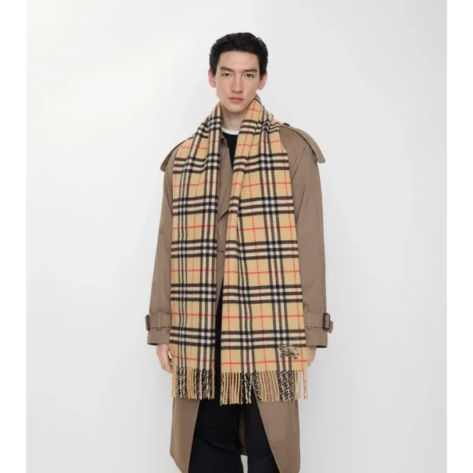 Check Cashmere Scarf