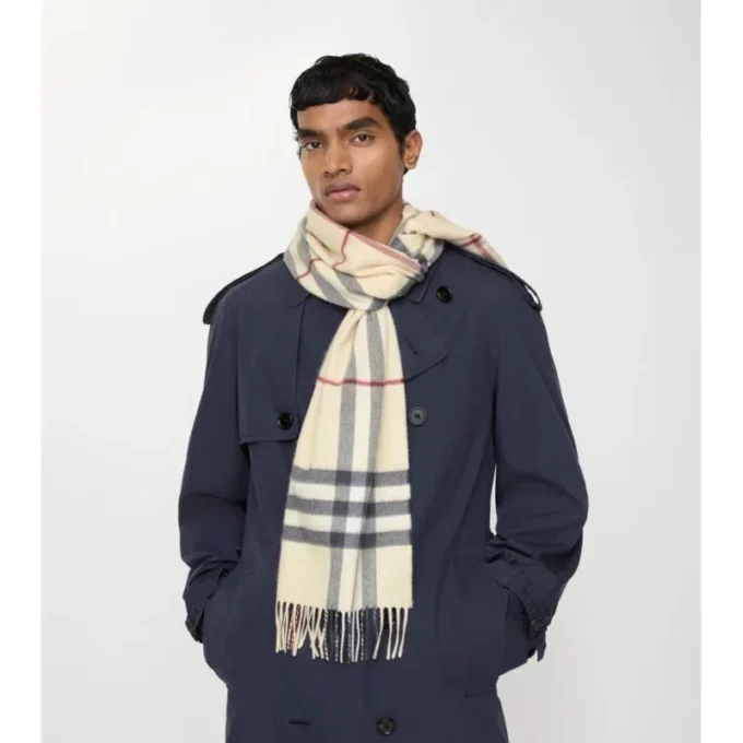 Check Cashmere Scarf