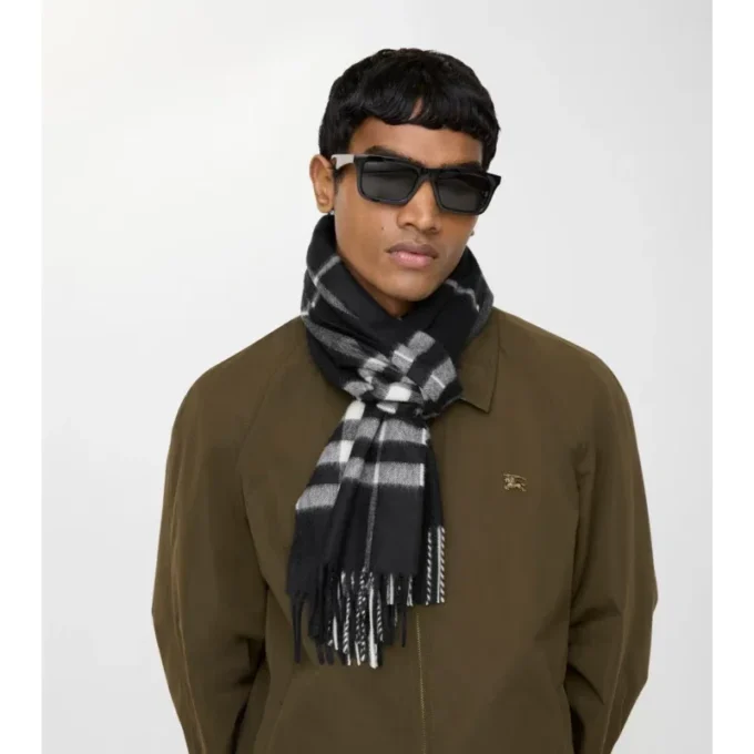 Check Cashmere Scarf