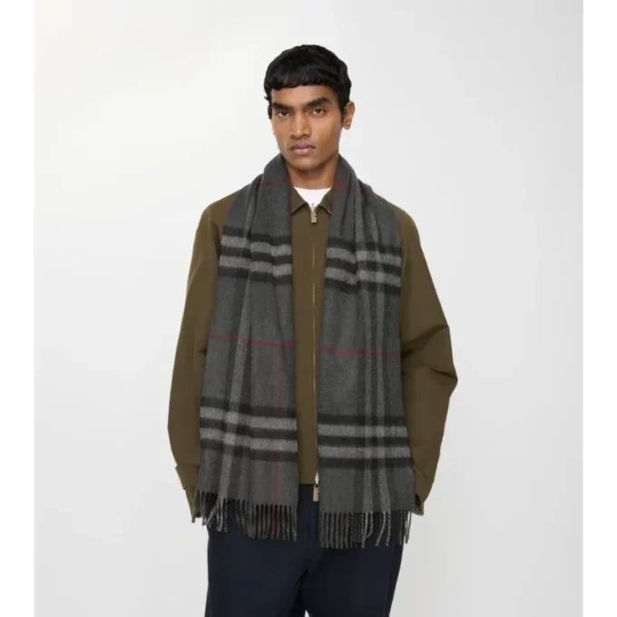 Check Cashmere Scarf