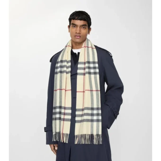 Check Cashmere Scarf
