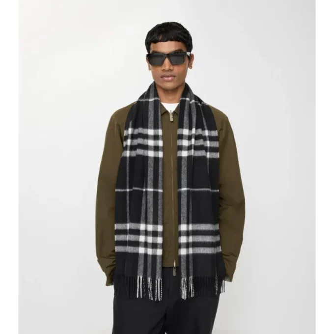 Check Cashmere Scarf