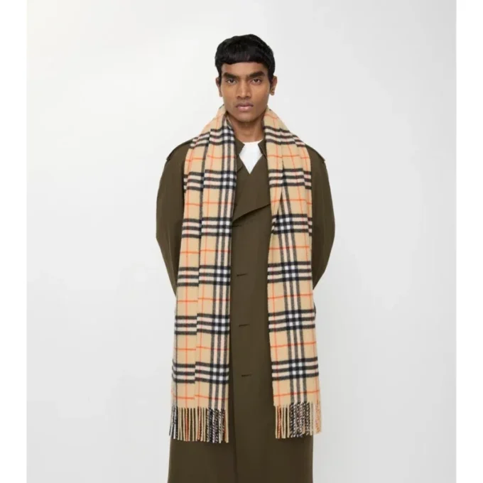 Check Cashmere Scarf