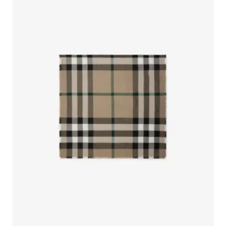 Check Cashmere Silk Scarf