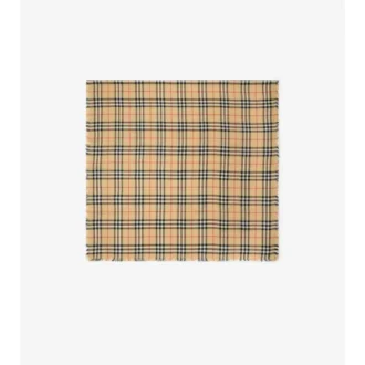 Check Cashmere Silk Scarf