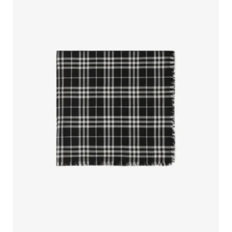 Check Cashmere Silk Scarf