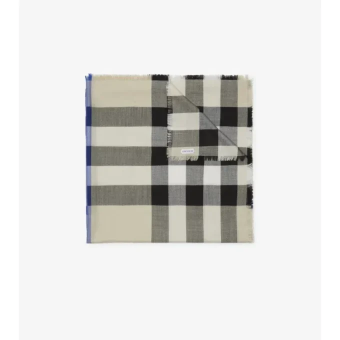 Check Cashmere Silk Scarf