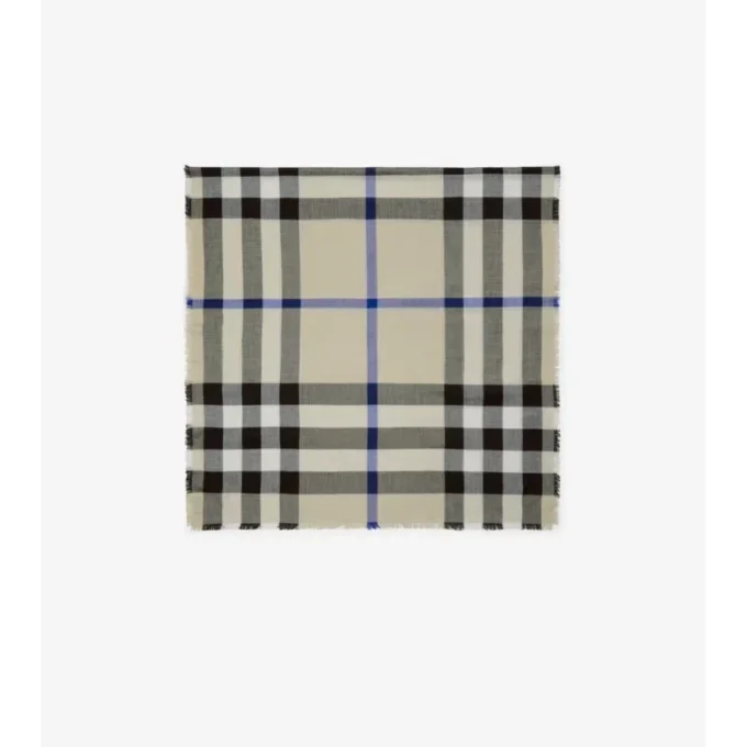Check Cashmere Silk Scarf