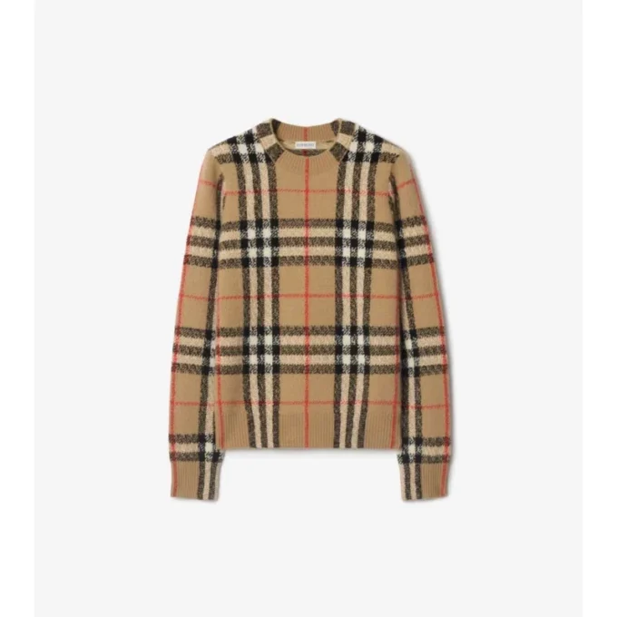Check Cashmere Wool Sweater