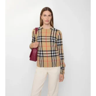 Check Cashmere Wool Sweater