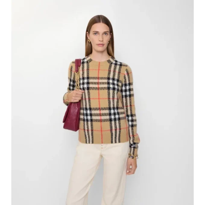 Check Cashmere Wool Sweater