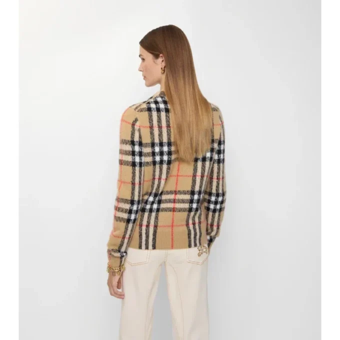 Check Cashmere Wool Sweater