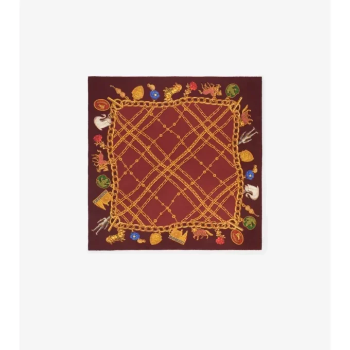 Check Charm Silk Scarf