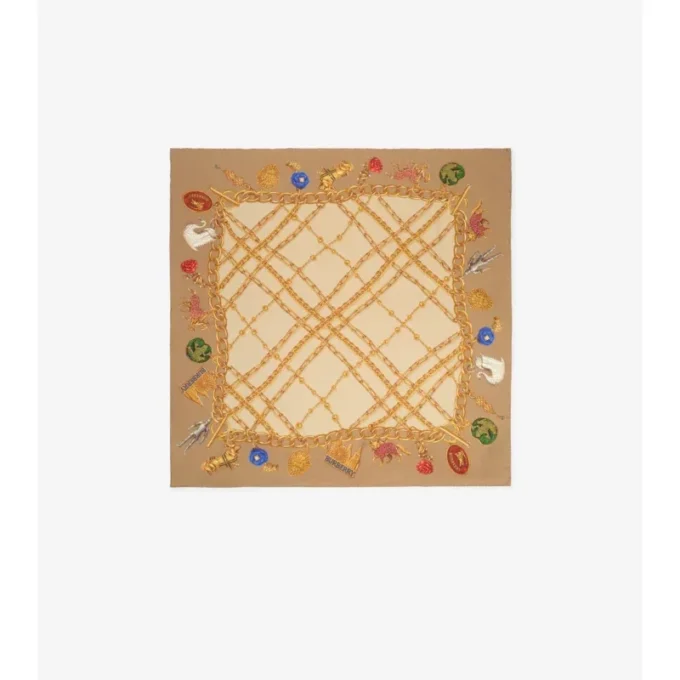 Check Charm Silk Scarf