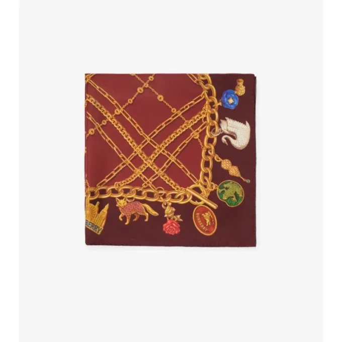 Check Charm Silk Scarf
