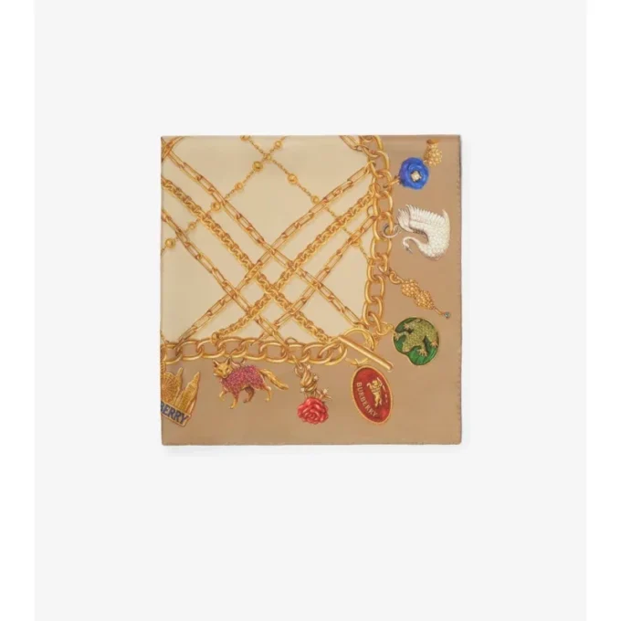 Check Charm Silk Scarf