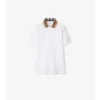 Check Collar Cotton Polo Shirt