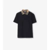 Check Collar Cotton Polo Shirt