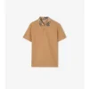 Check Collar Cotton Polo Shirt