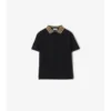 Check Collar Cotton Polo Shirt