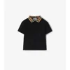 Check Collar Cotton Polo Shirt