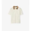Check Collar Cotton Polo Shirt