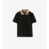 Check Collar Cotton Polo Shirt