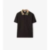 Check Collar Cotton Polo Shirt