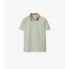 Check Collar Cotton Polo Shirt