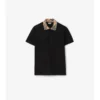 Check Collar Cotton Polo Shirt