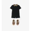 Check Collar Cotton Polo Shirt
