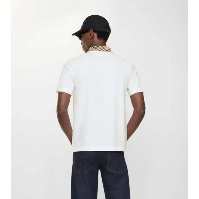 Check Collar Cotton Polo Shirt