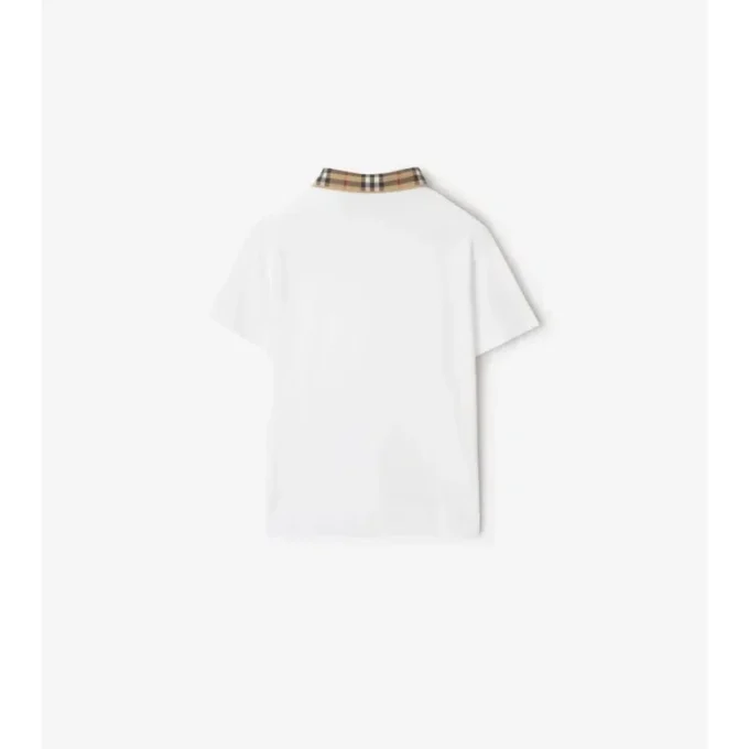Check Collar Cotton Polo Shirt