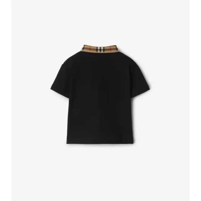 Check Collar Cotton Polo Shirt