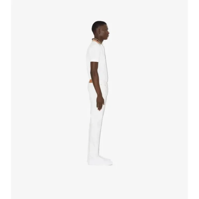 Check Collar Cotton Polo Shirt