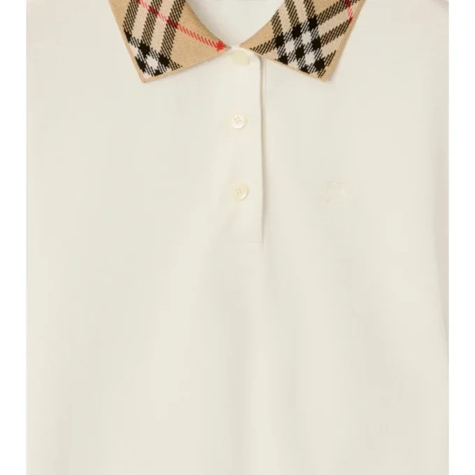 Check Collar Cotton Polo Shirt