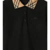 Check Collar Cotton Polo Shirt