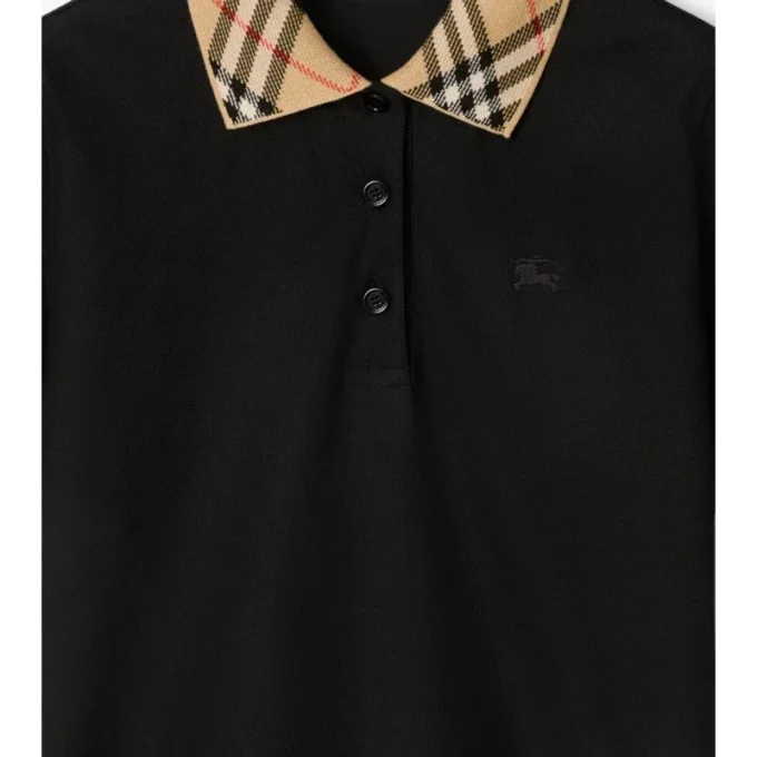 Check Collar Cotton Polo Shirt