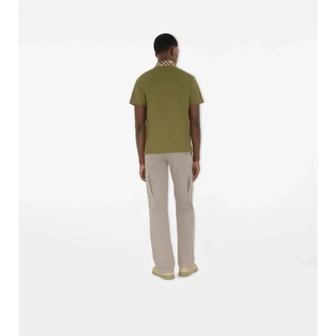 Check Collar Cotton Polo Shirt