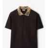 Check Collar Cotton Polo Shirt