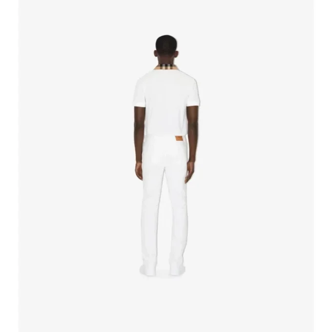 Check Collar Cotton Polo Shirt